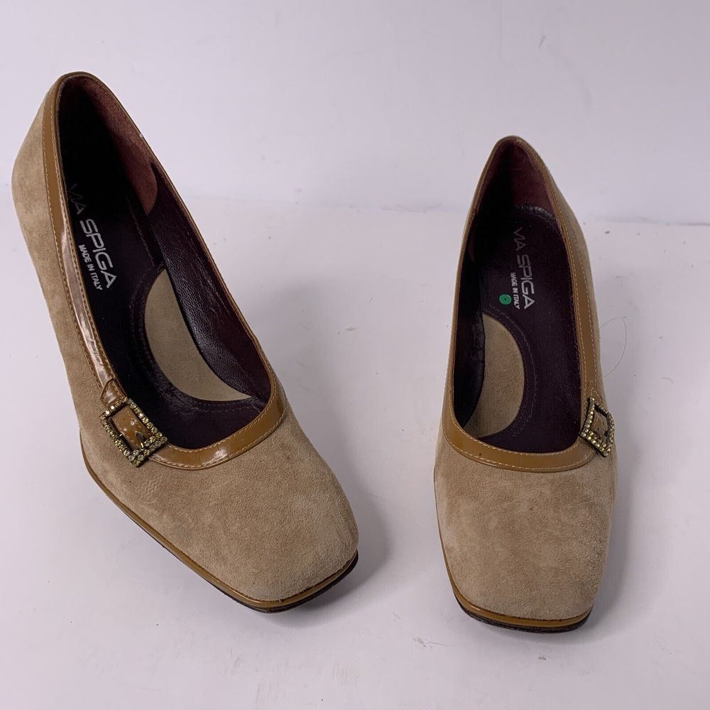 Via Spiga 5 1/2 M Shoes  Women's Tan Suede pumps made in‎ Italy